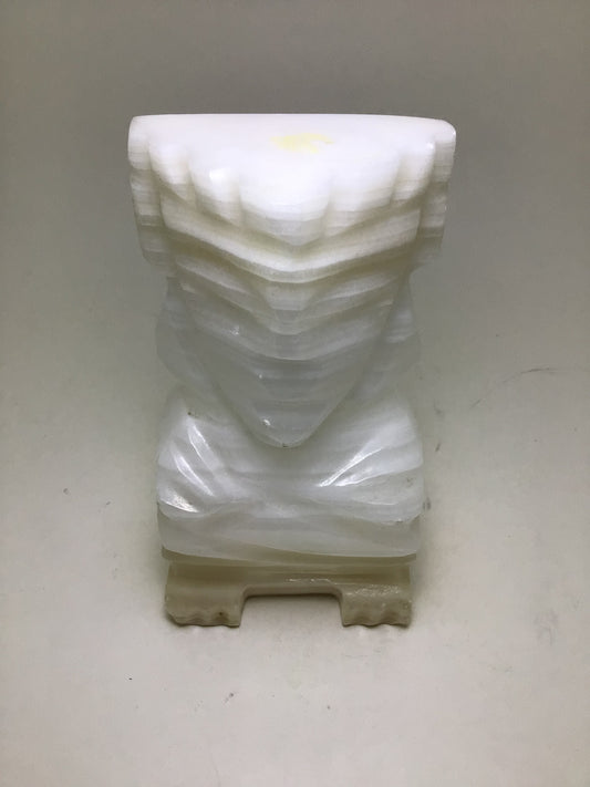 Grey Aragonite Statue Mayan