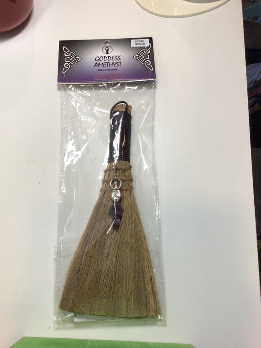 Wicca Broom with Goddess & Amethyst