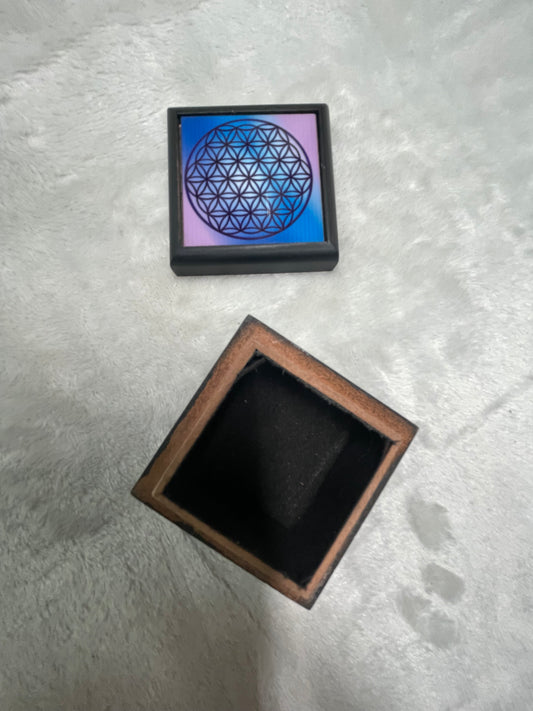 Wooden Box with Flower of Life