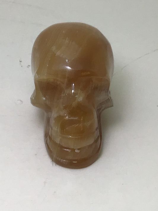Honey Calcite Skull