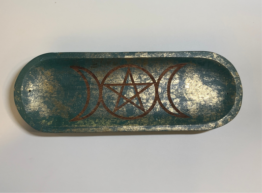 Oval Wooden Incense Holder
