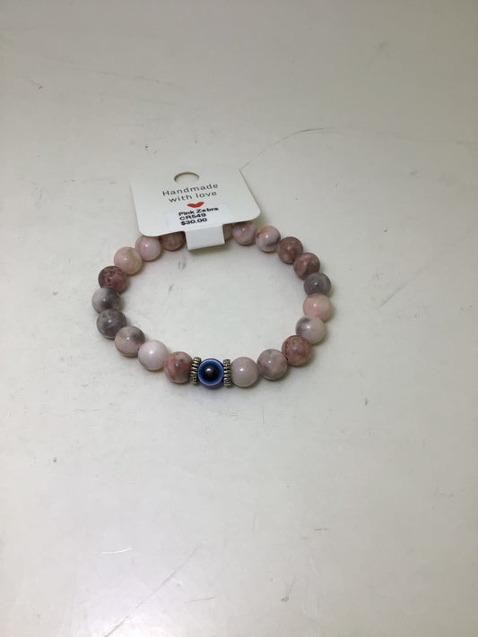 Pink Zebra Evil Eye Bracelet