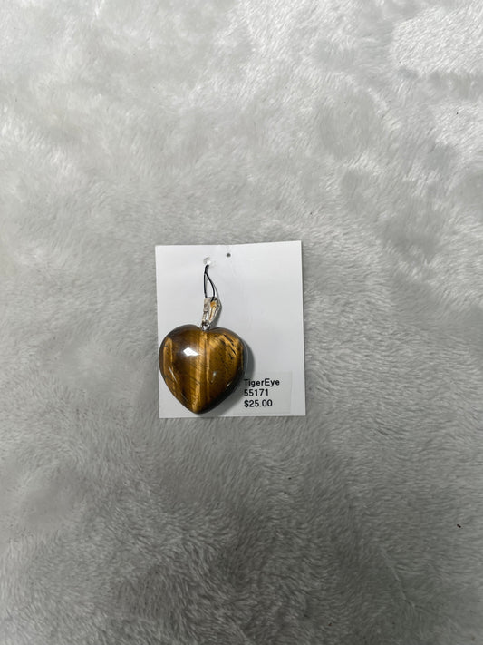 Tiger Eye Heart Pendant