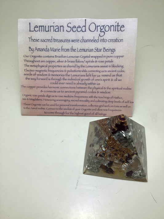 XLarge Lemurian Seed Orgonite Pyramid