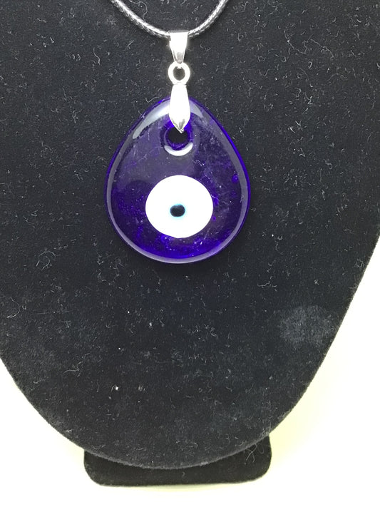Evil Eye on Black Cord Necklace