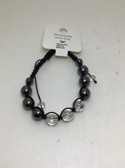 Clear Quartz & Hematite Shamballa Bracelet