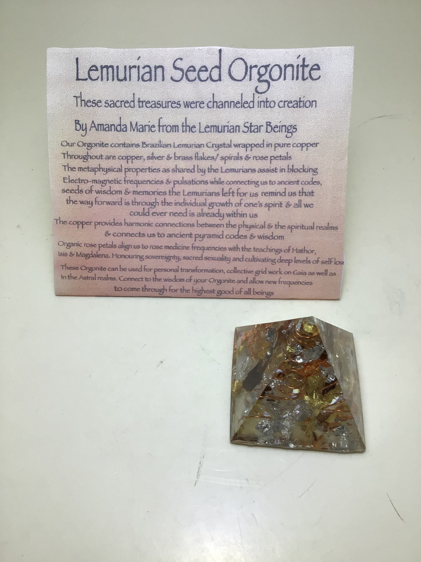 Large Lemurian Seed Orgonite Pyramid