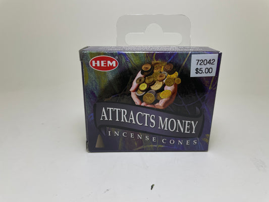 Attracts Money Hem Incense Cones