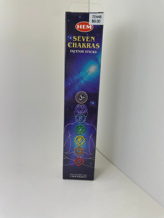 Seven Chakras Hem Incense Sticks