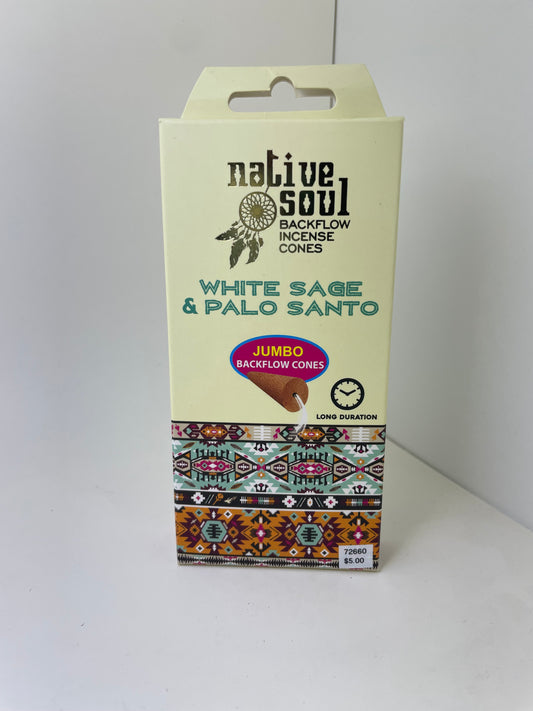 White Sage & Palo Santo Native Soul Backflow Cones