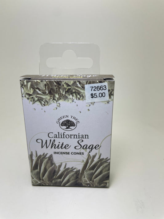 White Sage Green Tree Incense Cones