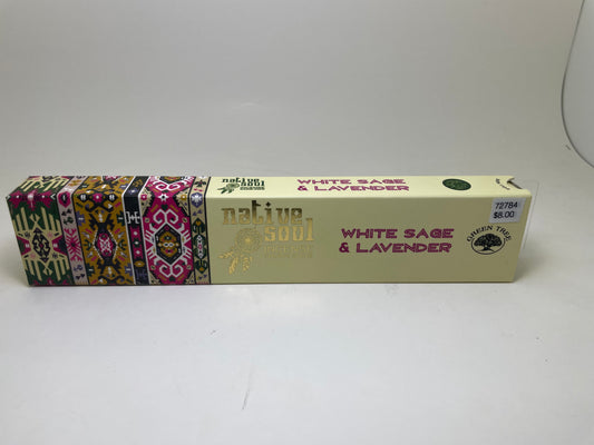 White Sage & Lavender Native Soul Incense Sticks