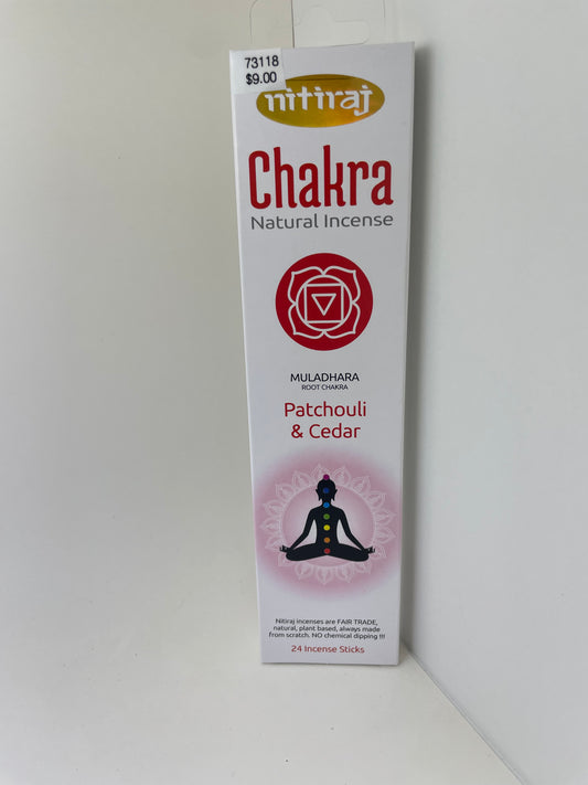 Root Chakra Nitiraj Patchouli & Cedar Incense Sticks