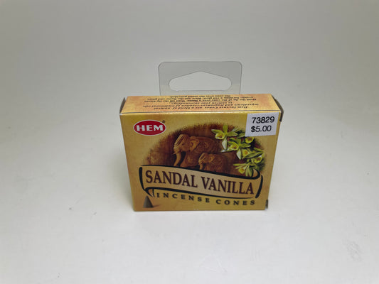 Sandal & Vanilla Hem Incense Cones