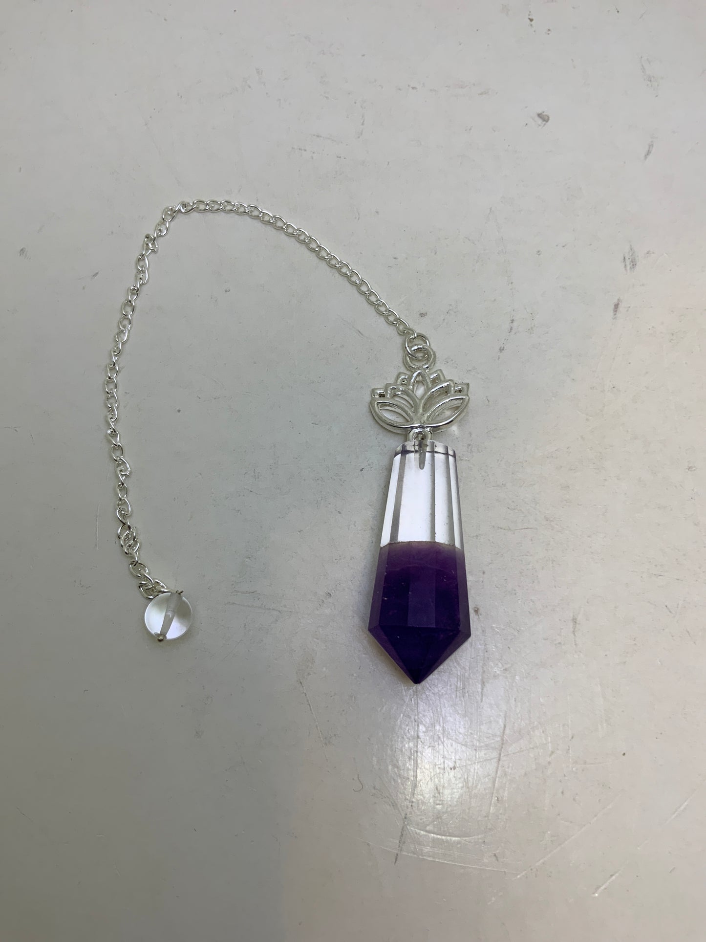 Gemstone Pendulum with Lotus Flower