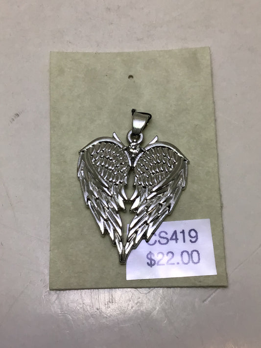 Heart Shape Angel Wings Pendant