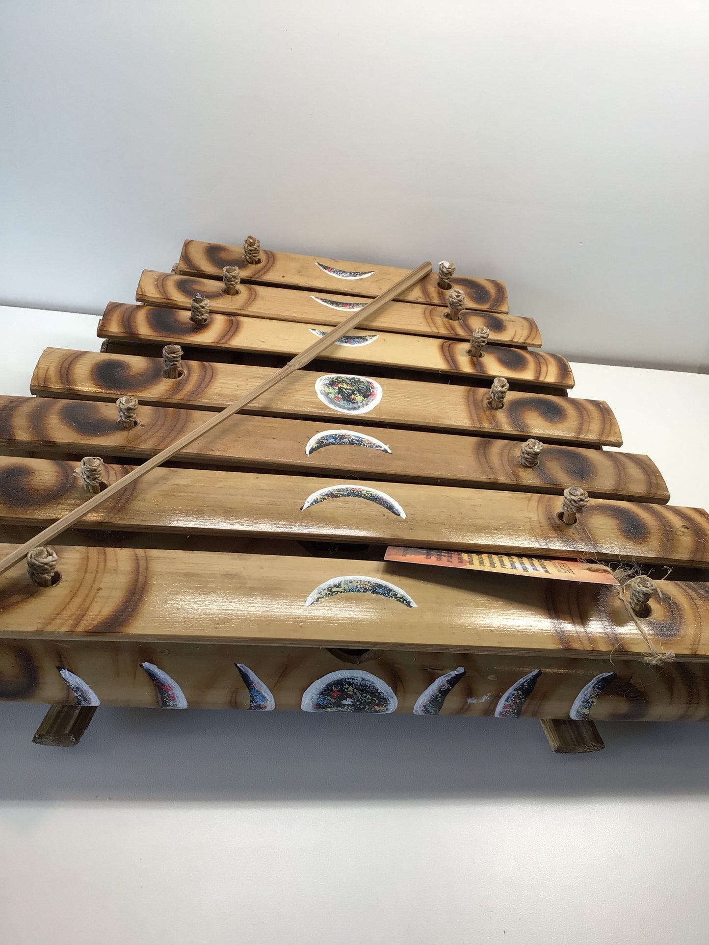 Bamboo Xylophone with Painted Moon Phases