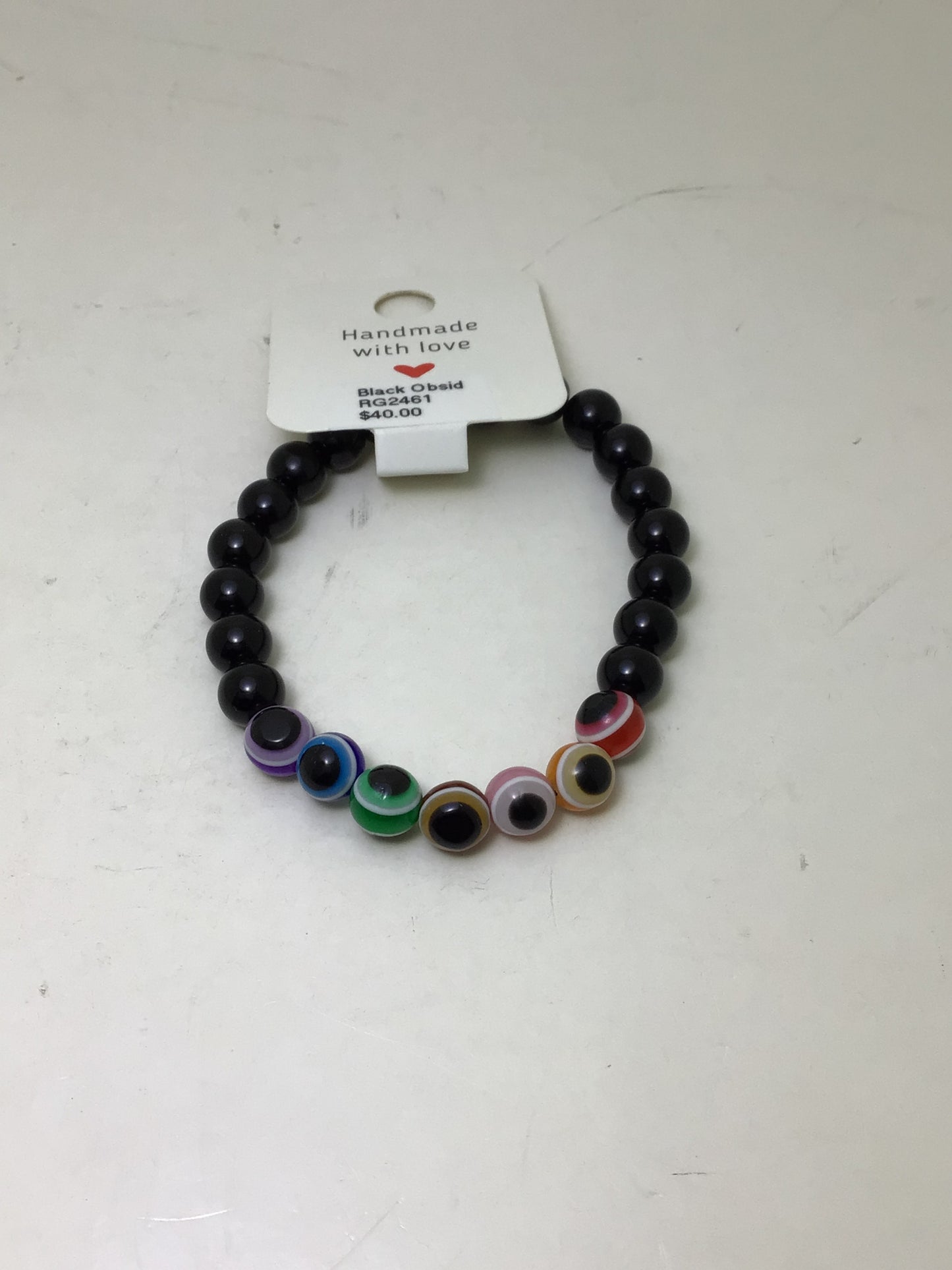 Black Obsidian Evil Eye Chakra Stone Bracelet