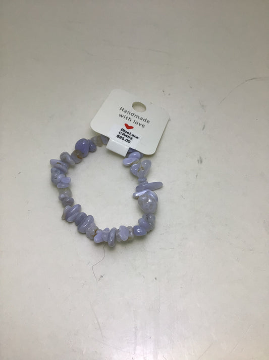 Blue Lace Agate Stone Chip Bracelet