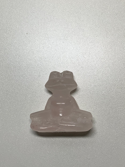 Rose Quartz Yoga Frog
