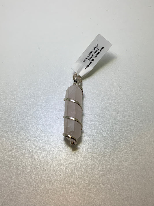 Rose Quartz Twist Pendant