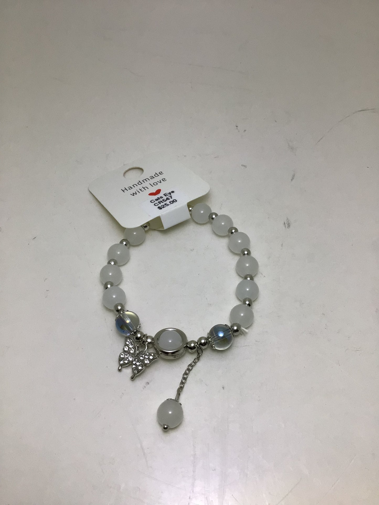 Cat's Eye Bracelet with Butterfly Charm