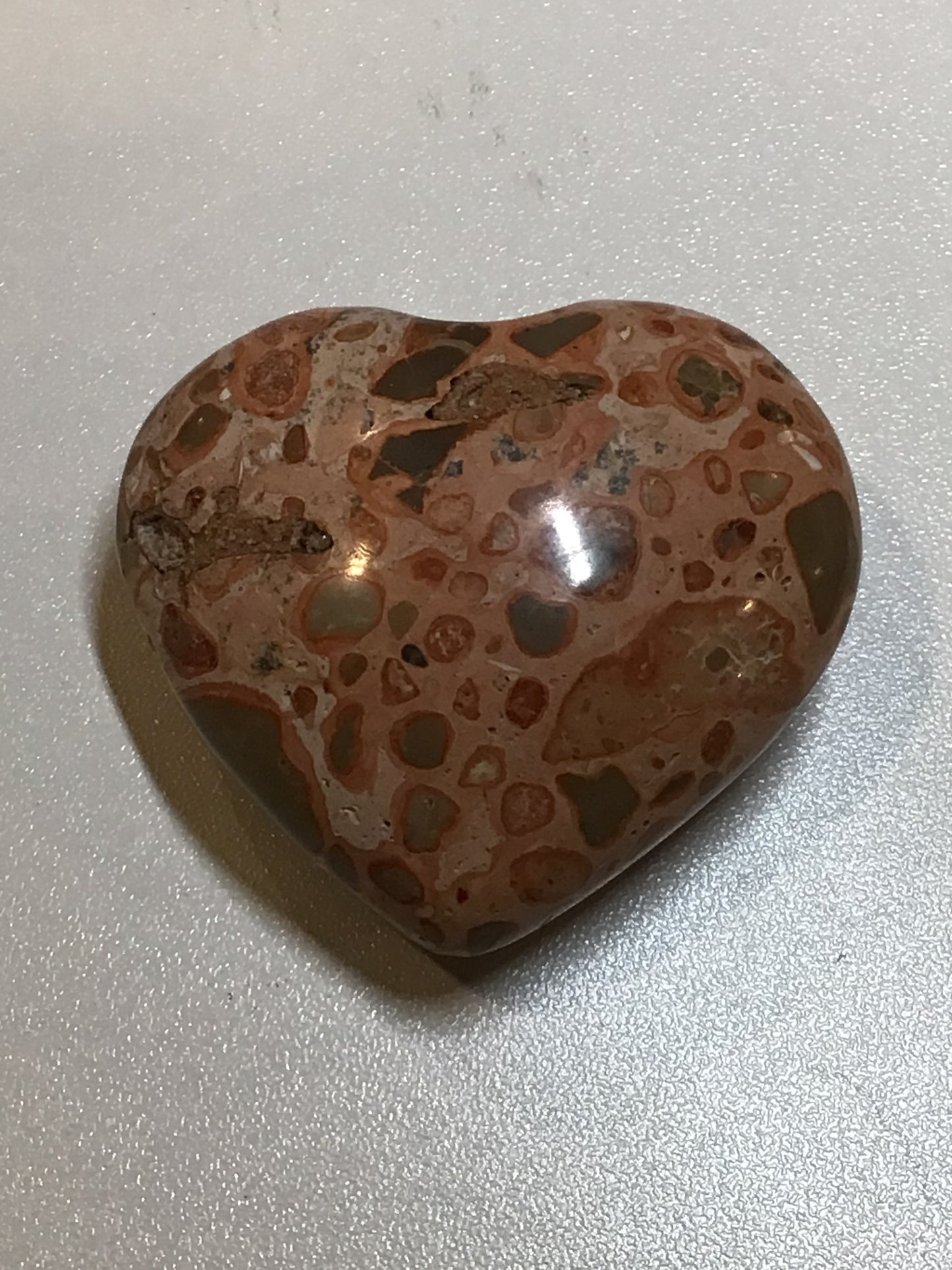 Leopardskin Jasper Heart