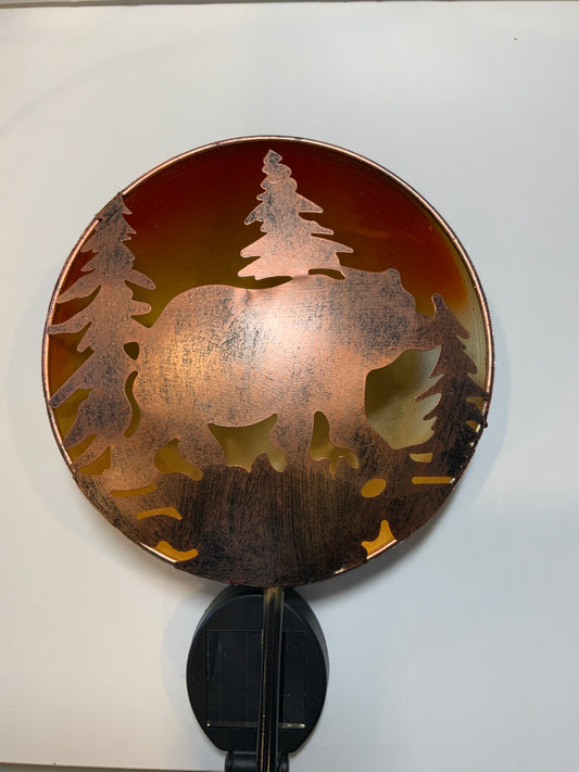 Bear Solar Night Sky Stake