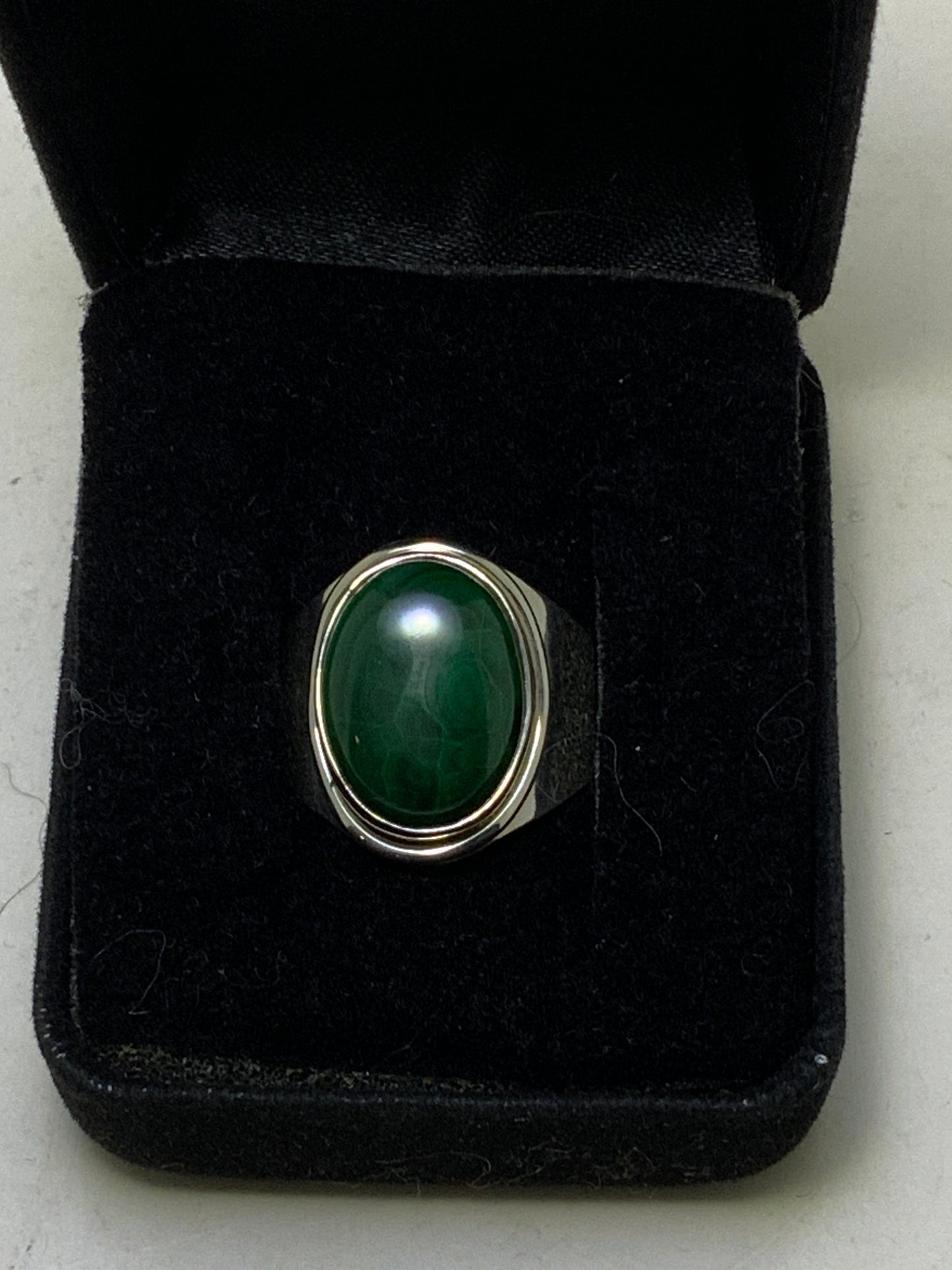 Green Malachite Sterling Silver Rings