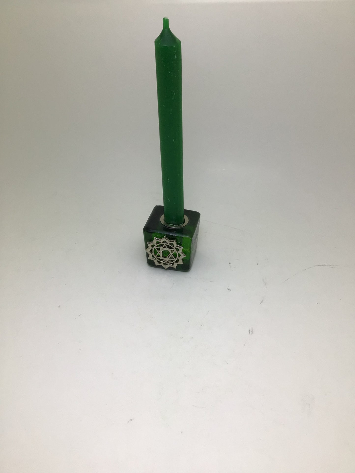 Glass Cube Chakra Candle Holder