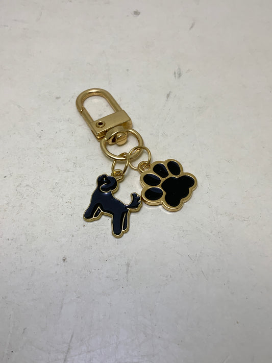 Dog with Paw Print Keychain