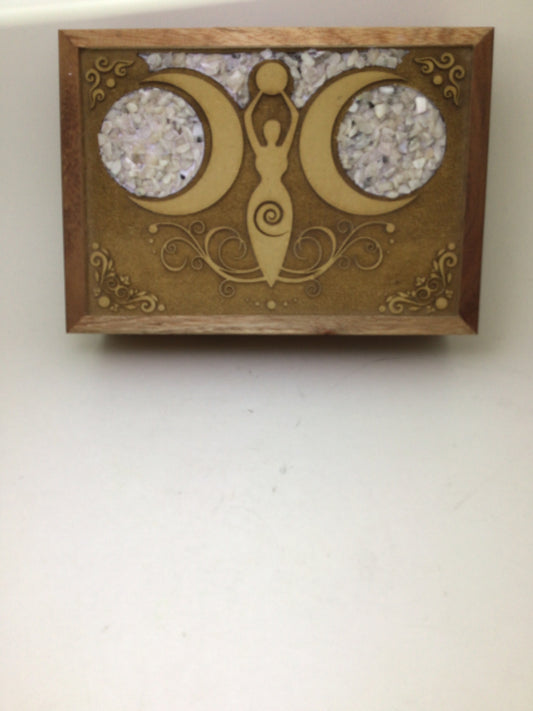 Moon Goddess with Moonstone Wooden Box