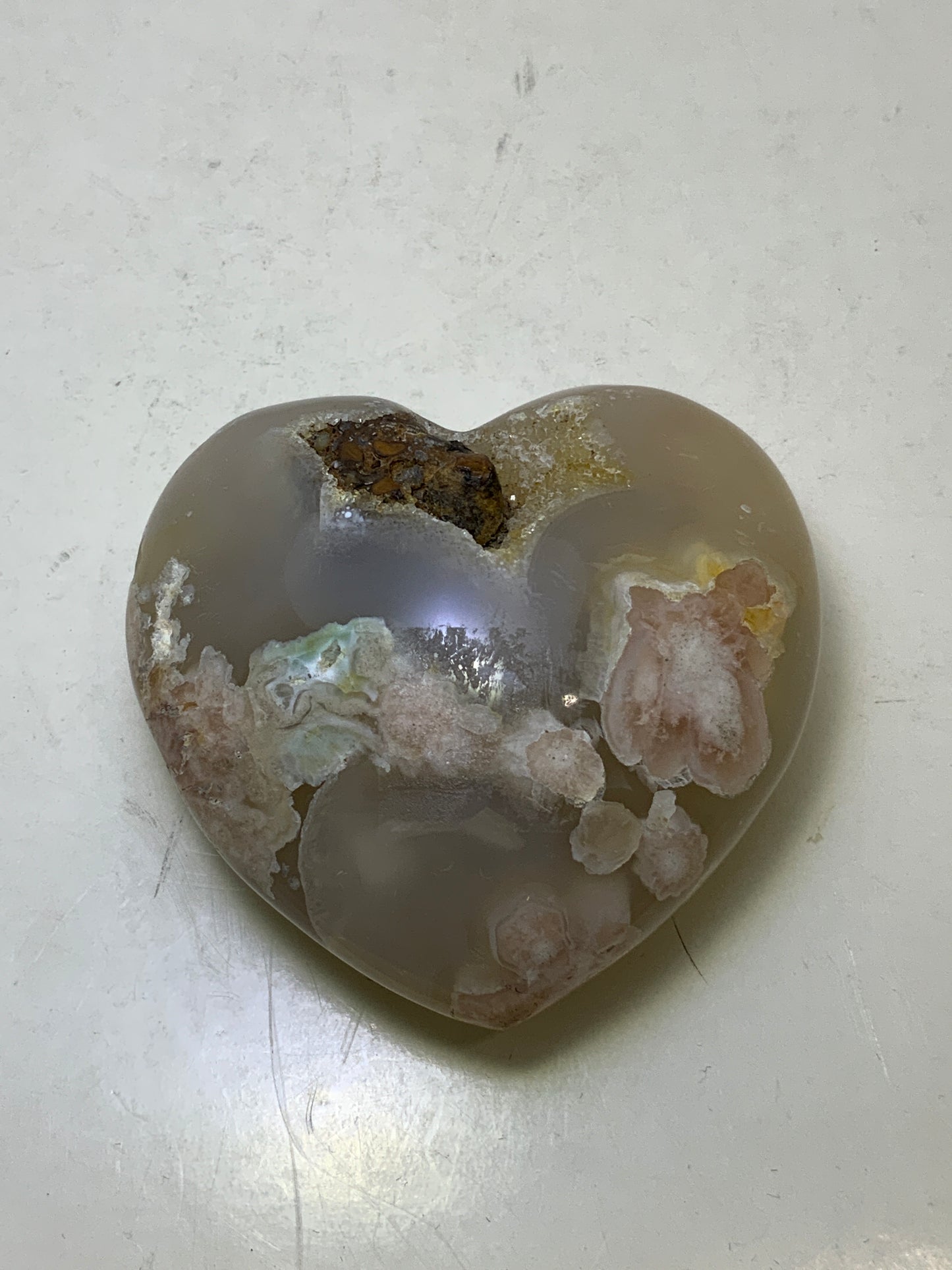 Flower Agate Heart