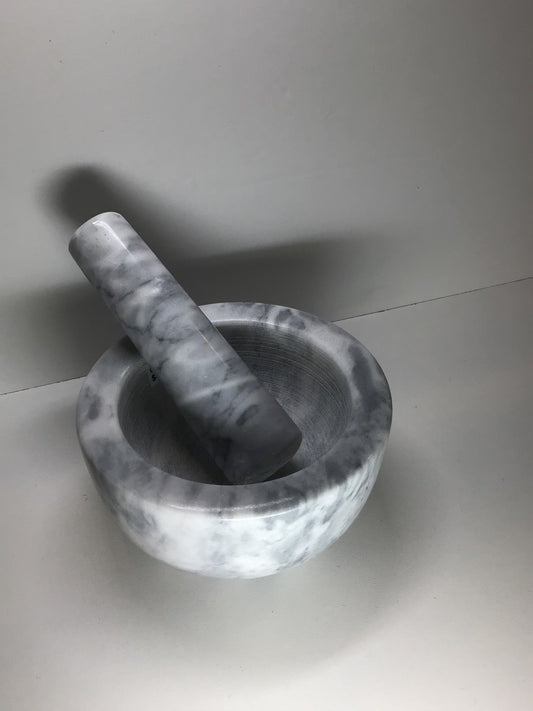 Grey Marble Mortar & Pestle