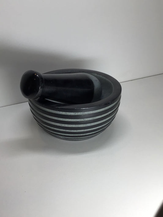 Zen Black Soapstone Mortar & Pestle