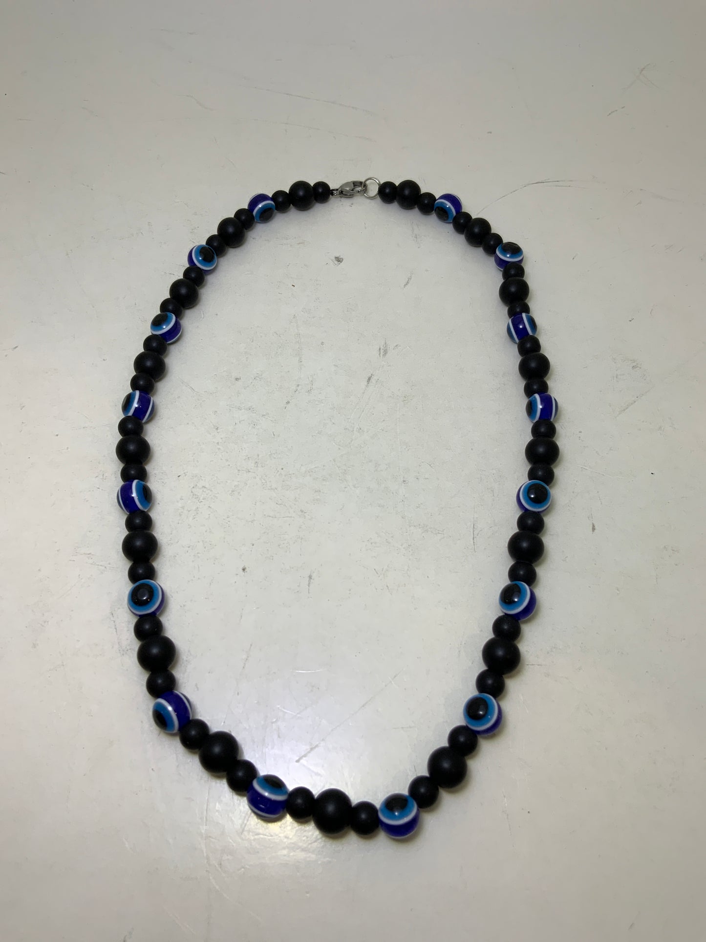 Evil Eye & Black Bead Necklace