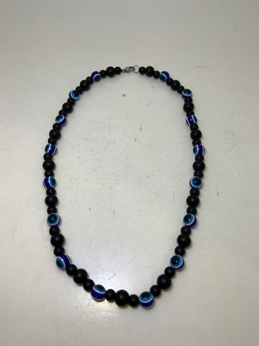 Evil Eye & Black Bead Necklace