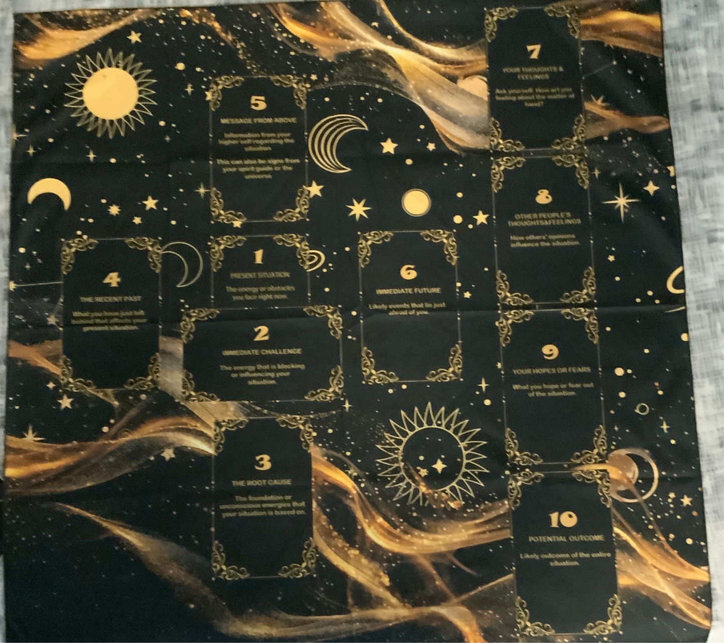 Gold & Black Tarot Altar Cloth