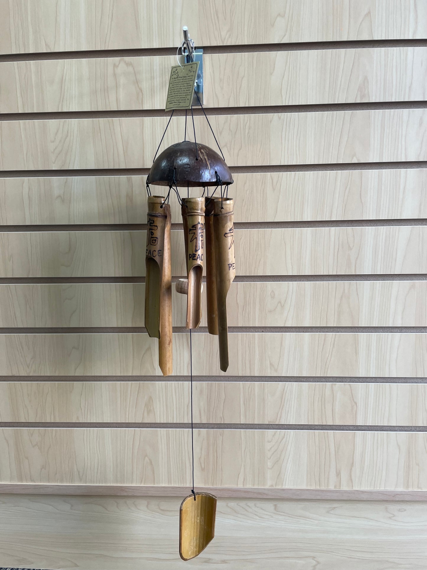Bamboo Wind Chime with Peace Symbol