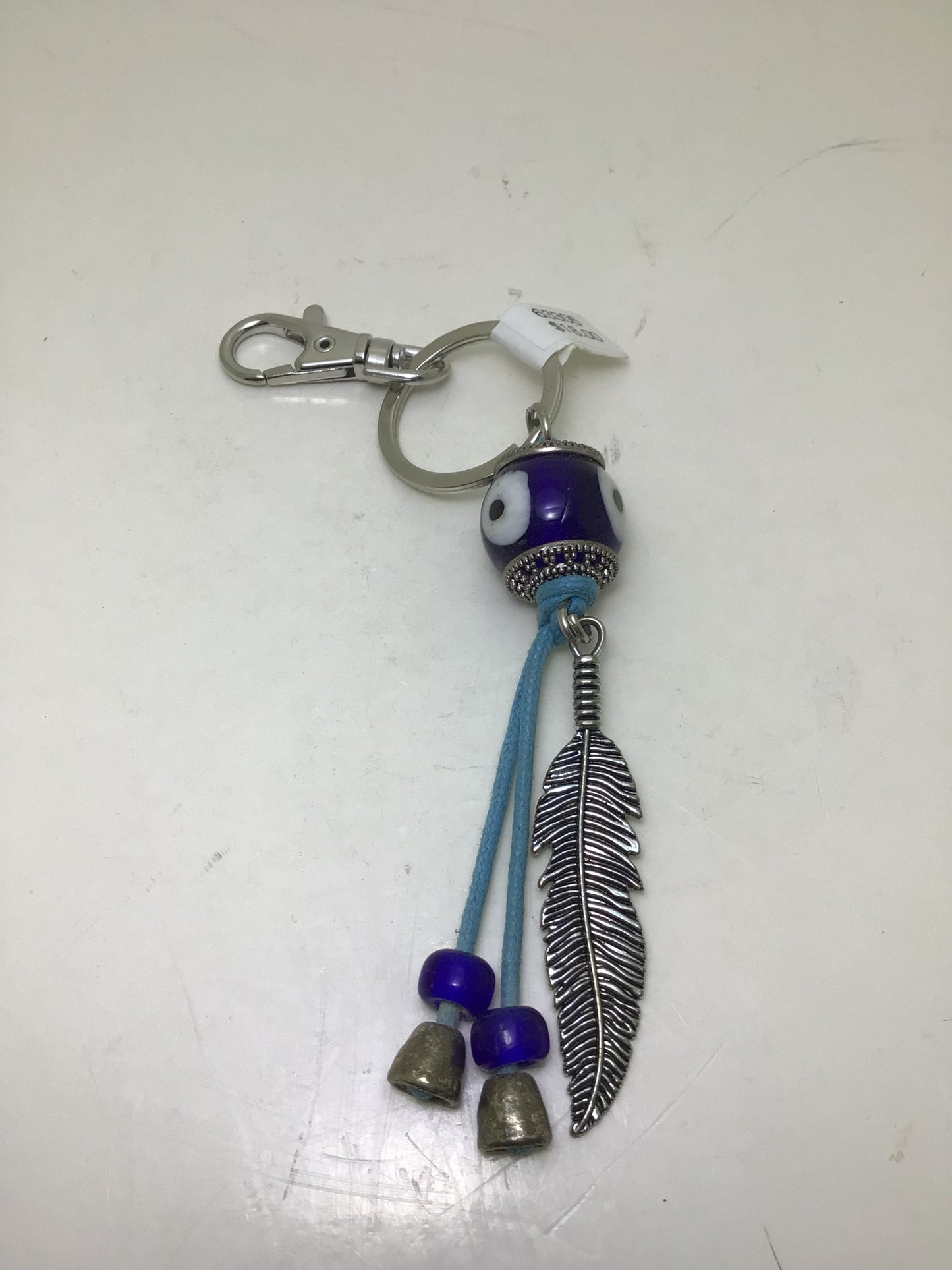 Evil Eye Protection with Feather Key Chain