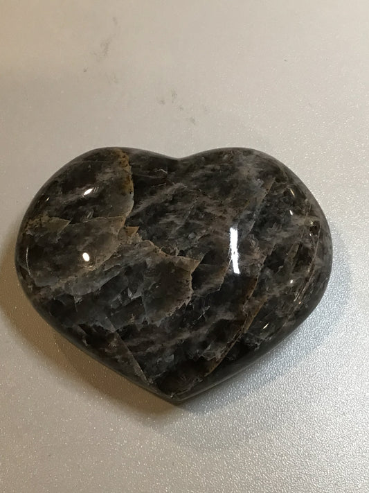 Black Moonstone Heart