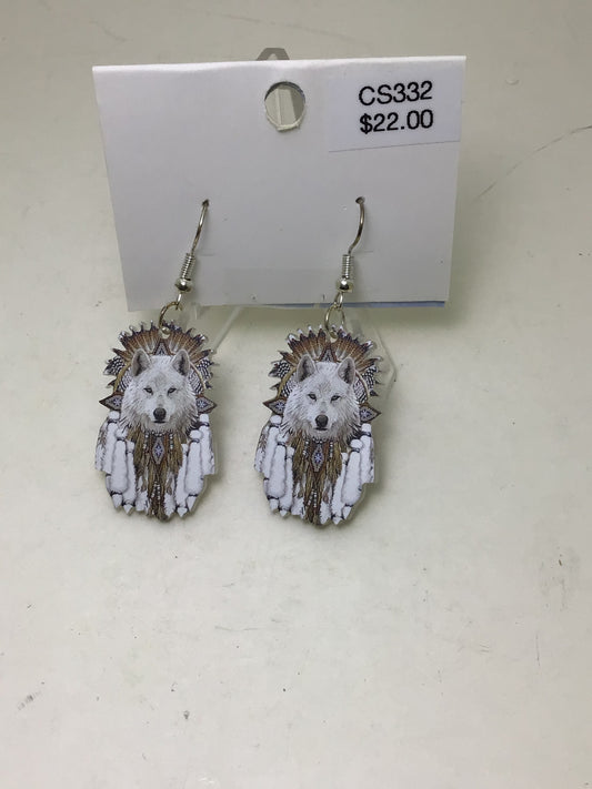 Wolf Dreamcatcher Earrings