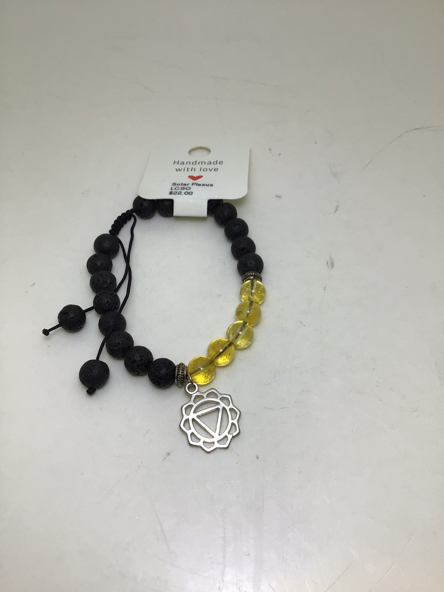 Citrine Bracelet with Solar Plexus Chakra Symbol