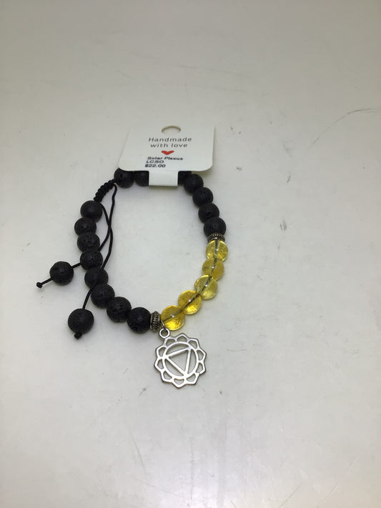 Citrine Bracelet with Solar Plexus Chakra Symbol