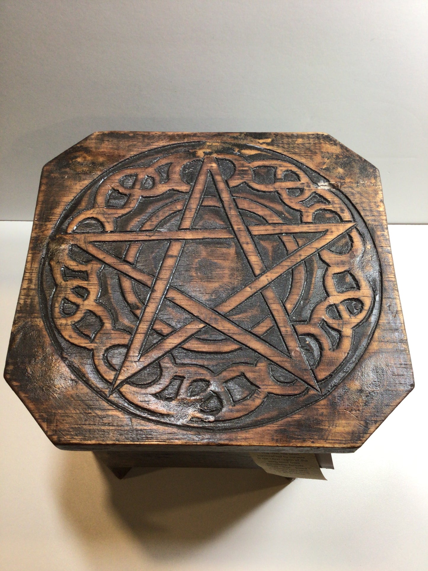 Celtic Pentacle Wooden Altar Table