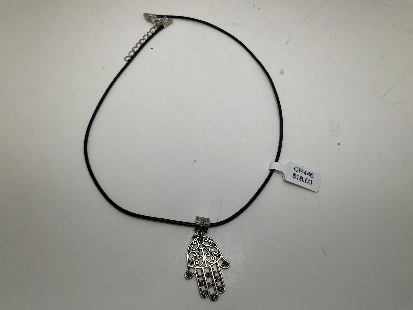 Fatima Hand on Black Cord Necklace