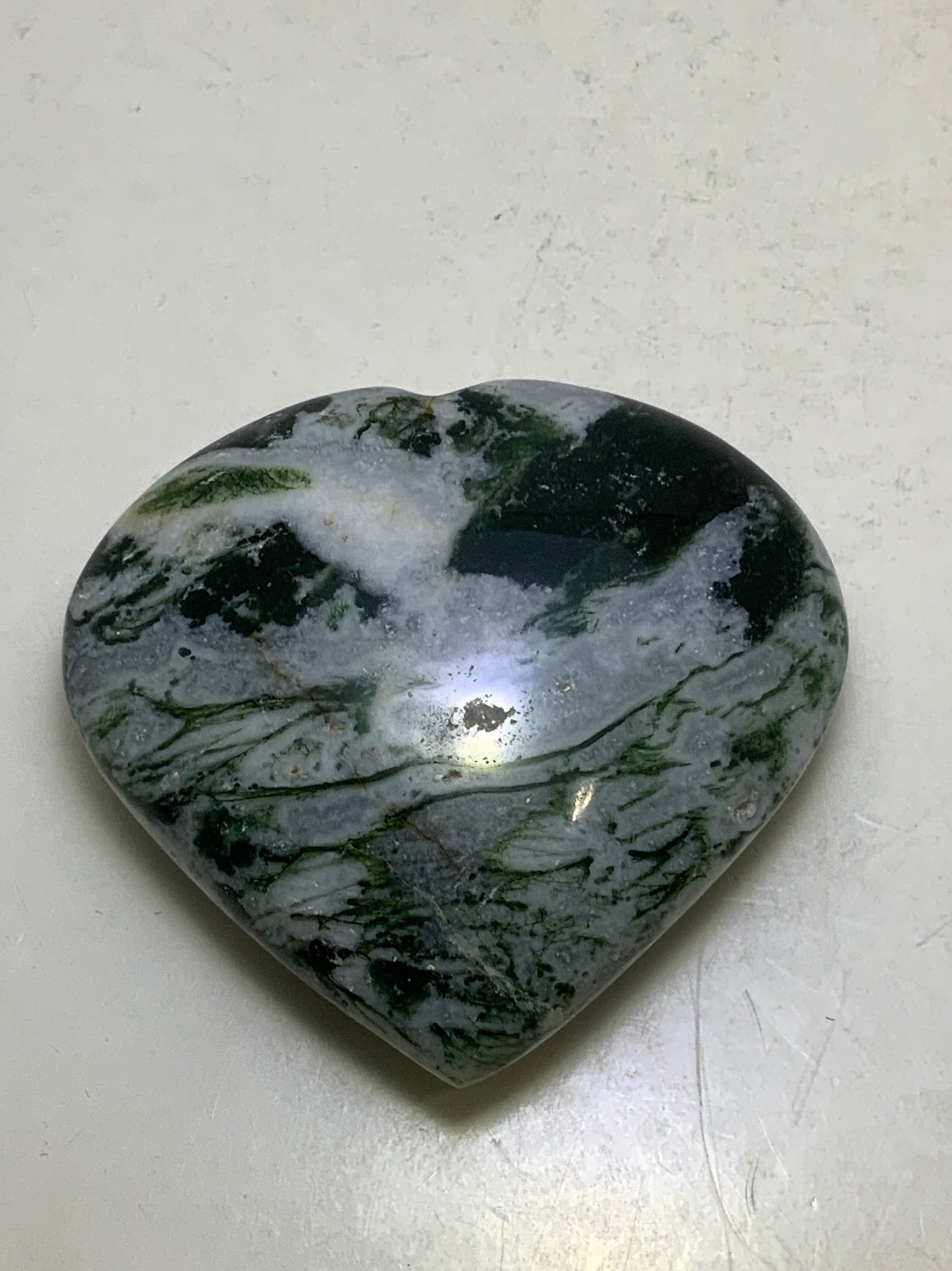 Green Tree Agate Heart