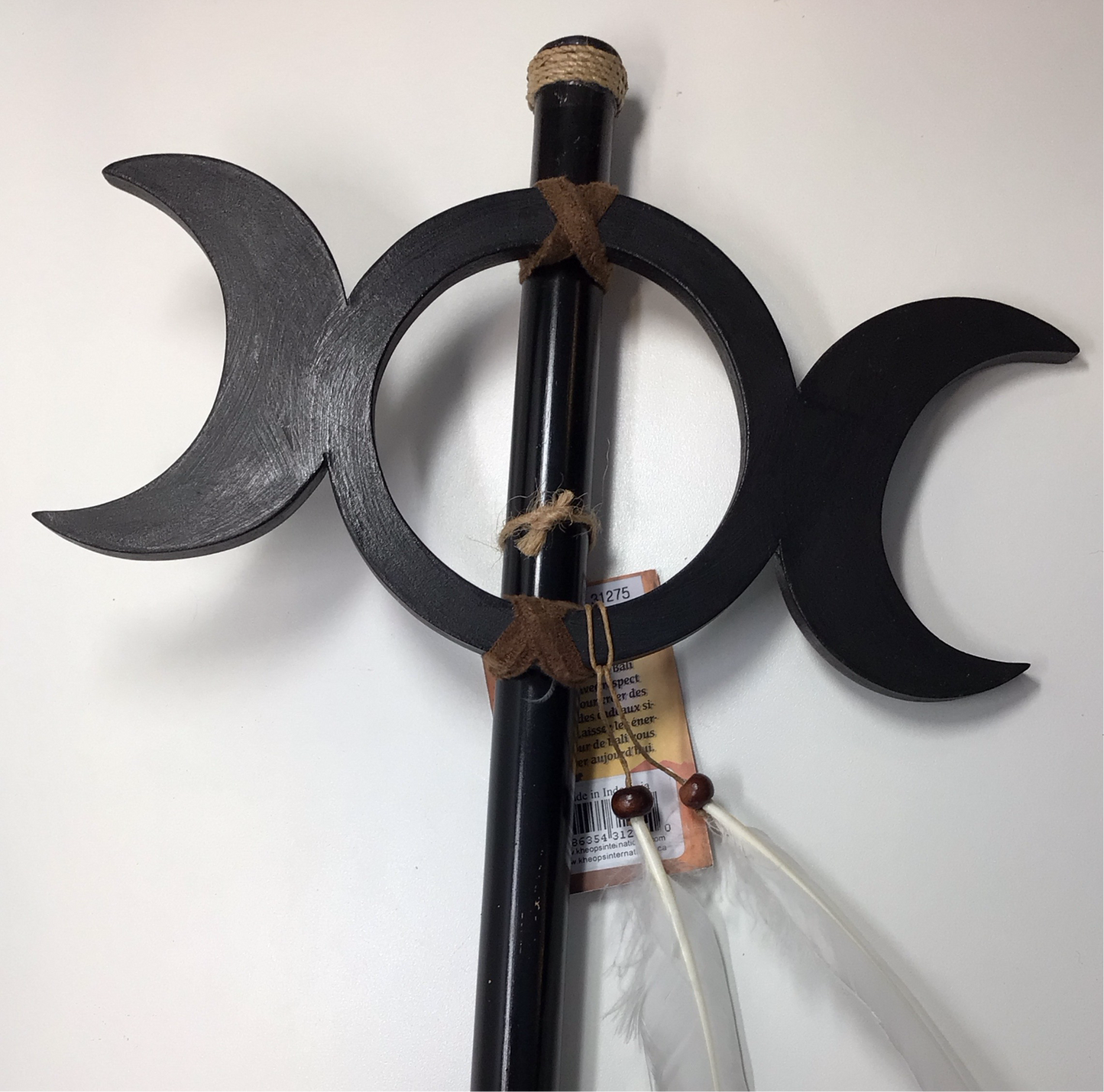 Triple Moon Wood Ceremonial Stick