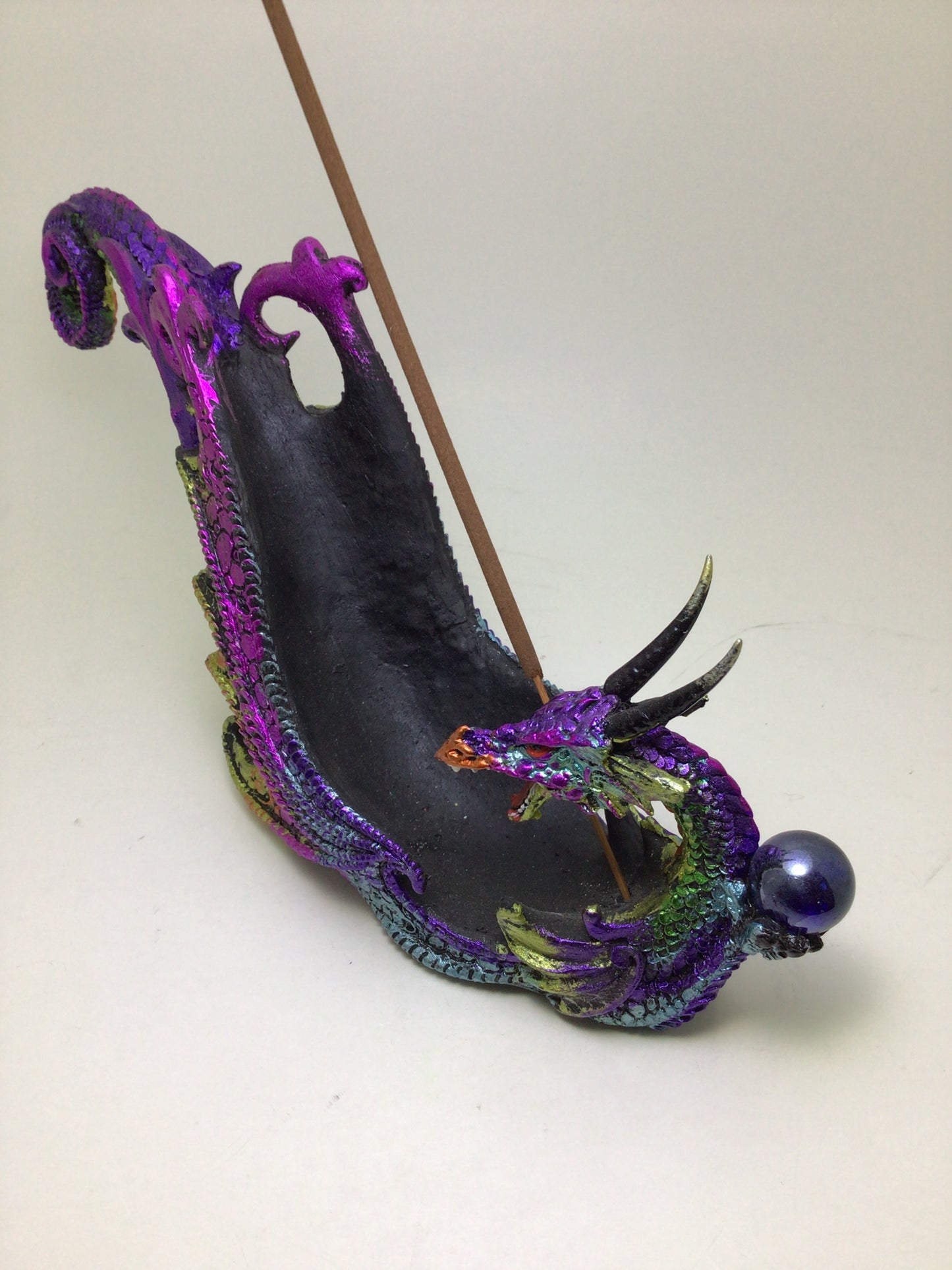 Multi-Color Dragon with Sphere Incense Holder