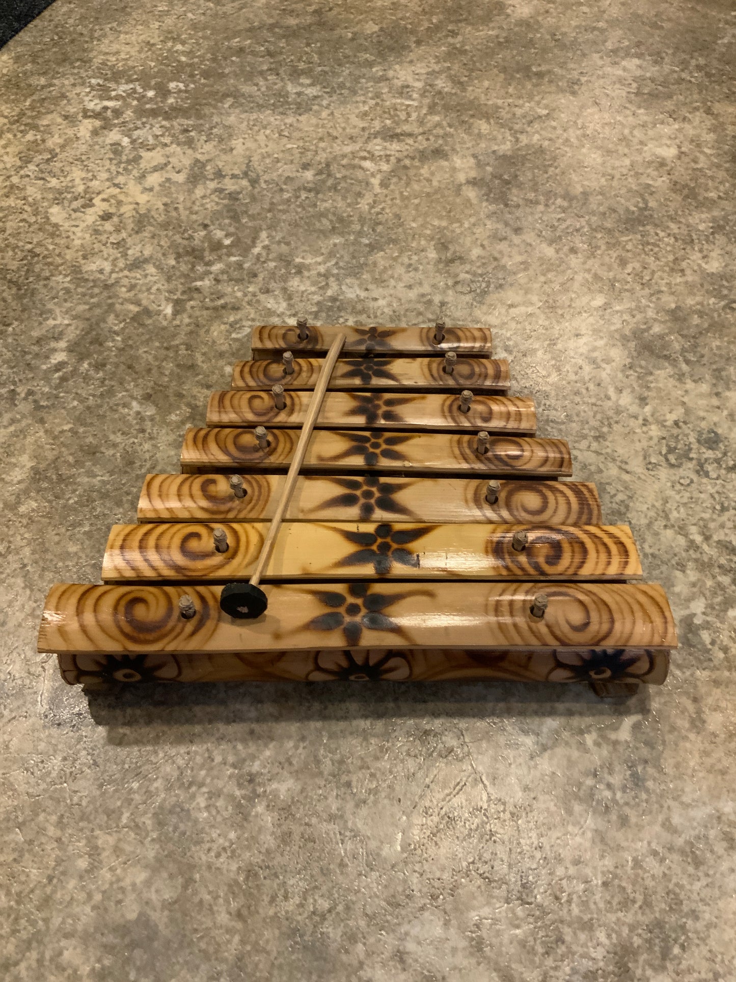 Bamboo Xylophone with Burnt Design